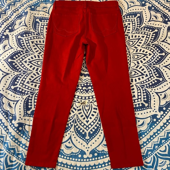 NYDJ RED SKINNY JEANS SIZE 9/10 30 28” ANKLE BEAUTIFUL EUC SLIMMING WONEN - Picture 3 of 13